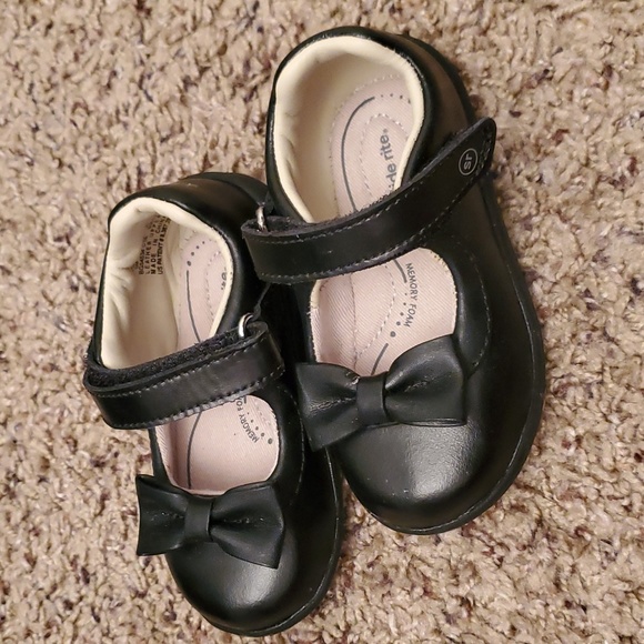 Baby girl Mary Jane stride rite black shoes size 5m - Picture 2 of 5